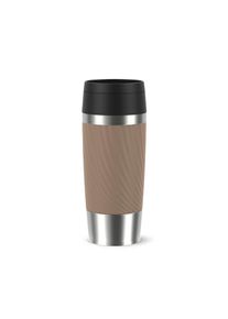 Thermobecher Emsa "Travel Mug Classic Twist", braun, B:8cm H:20,4cm &Oslash;:8cm, Edelstahl, Kunststoff, Silikon, Trinkgef&auml;&szlig;e, Thermobecher, 0,36 Liter, Comfort-Schraubverschluss, Quick-Press, auslaufsicher