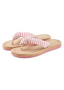 Badezehentrenner ELBSAND "Sandale,Badelatsche,Flip Flop,Mule, Pantolette,Badeschuhe,Sommerschuhe", M&auml;dchen, Gr. 36, Textil, rosa (rosa, gestreift), Obermaterial: 100% Textilmaterial. Decksohle: 100% Synthetik. Futter: 100% Textilmaterial. Laufsohle: 100% Synthetik, gestreift, kontrastfarbene Details, Schuhe Badezehentrenner, Zehentrenner mit wasserabweisender und ultraleichter Sohle VEGAN