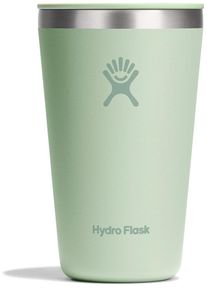 Thermobecher Hydro Flask "16 OZ All Around Tumbler Press-In Lid, 473 ml", gr&uuml;n (aloe), B:8,64cm H:14,4cm &Oslash;:8,7cm, Edelstahl, Trinkgef&auml;&szlig;e, Thermobecher, Kompatibel mit Trinkhalmdeckel und verschlie&szlig;baren Eindr&uuml;ckdeckel