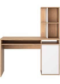 Schreibtisch GAMI "NEX", eiche blond nachbildung, eiche blond nachbildung, uni wei&szlig;, eiche blond nachbildung, B:120cm H:72cm T:60cm, Tische, Schreibtisch, Ein Schreibtisch mit optimalem Stauraum