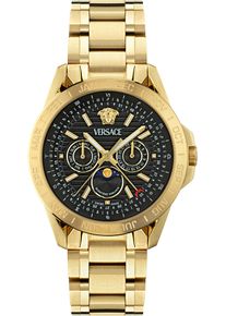Multifunktionsuhr Versace "V-GALAXY MOONPHASE", gold (goldfarben), Armbanduhren, Damen, Multifunktionsuhr, Quarzuhr,Armbanduhr,Herrenuhr,Swiss Made,Edelstahlarmband,Mondphase