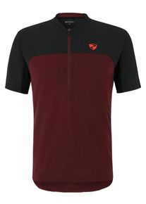 Radtrikot Ziener "NARIUS-Z", Herren, Gr. 46, rot (rotwood), Obermaterial: 85% Polyester, 15% Baumwolle. Obermaterial 2: 100% Polyester, Trikots Radtrikot