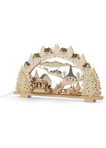 Vintergrillhytte med lysbue