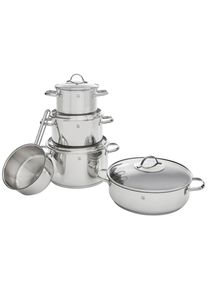 WMF Kochtopfset, Edelstahlfarben, Metall, 5-teilig, 16 cm,20 cm,16 cm, 1,9 l,3,3 l,5,7 l,5 l,1,4 l, breiter Sch&uuml;ttrand, TransTherm&reg;-Allherdboden, Kochgeschirr, T&ouml;pfe, Topfsets