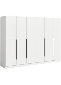 Mid.you , Wei&szlig; , Holzwerkstoff , Holzoptik , 8 F&auml;cher , 240x181x52 cm , FSC MIX , in verschiedenen Gr&ouml;&szlig;en erh&auml;ltlich , Schlafzimmer, Kleiderschr&auml;nke, Dreht&uuml;renschr&auml;nke