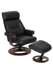 Livetastic , Schwarz , Holz, Metall, Textil, Leder , Echtleder , B&uuml;ffelleder , Eukalyptusholz , Sperrholz , 76x106x90 cm , Relaxfunktion , Wohnzimmer, Sessel, Relaxsessel