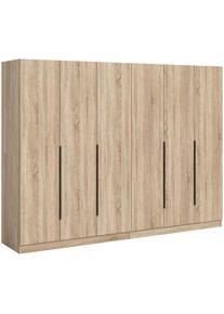 Mid.you , Sonoma Eiche , Holzwerkstoff , Holzoptik , 8 F&auml;cher , 240x181x52 cm , FSC MIX , in verschiedenen Gr&ouml;&szlig;en erh&auml;ltlich , Schlafzimmer, Kleiderschr&auml;nke, Dreht&uuml;renschr&auml;nke