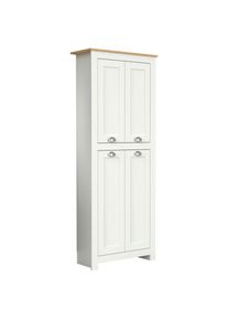 Mid.you , Wei&szlig;, Honigeiche , Holzwerkstoff , 3 F&auml;cher , 72x184x31.5 cm , Schlafzimmer, Kleiderschr&auml;nke, Dreht&uuml;renschr&auml;nke