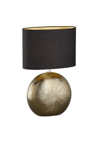 Fischer und Honsel Fischer & Honsel , Schwarz, Goldfarben , Keramik , 17x53x34 cm , Beleuchtung, Innenleuchten, Tischlampen, Tischlampen
