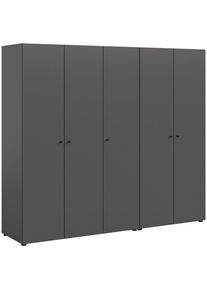 Mid.you , Anthrazit , Holzwerkstoff , 5 F&auml;cher , 200x176x51 cm , FSC MIX , in verschiedenen Gr&ouml;&szlig;en erh&auml;ltlich , Schlafzimmer, Kleiderschr&auml;nke, Dreht&uuml;renschr&auml;nke