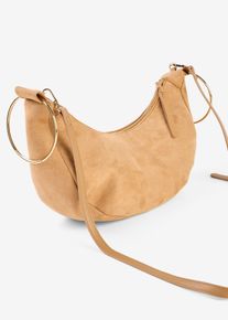 Borsa a tracolla con manici ad anello di metallo, Beige, Taglia 17x36 cm, bonprix