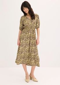 Abito midi in viscosa fluente, Beige, Taglia 42, bonprix