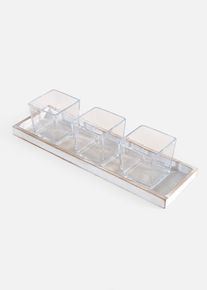 Vassoio con 3 ciotole in vetro, Bianco, Taglia Onesize, bonprix