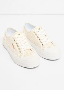 Sneaker Mustang con finiture animalier, Bianco, Taglia 39, bonprix