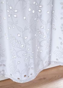 Tenda a vetro in cotone biologico con ricami traforati, Bianco, Taglia 30x90 cm, bonprix