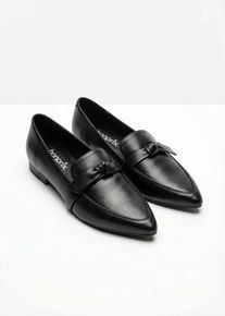 Mocassini con fiocchetto, Nero, Taglia 42, bonprix