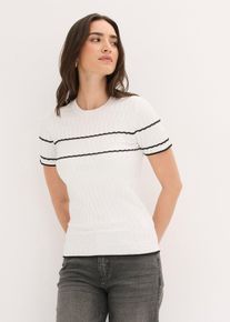 Maglione a maniche corte in misto cotone, Bianco, Taglia 54/56 (XL), bonprix