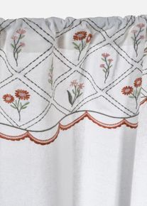 Tenda a vetro con ricami in cotone biologico, Beige, Taglia 30x90 cm, bonprix