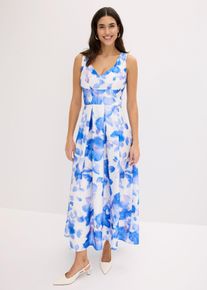 Abito lungo in satin lucido, Blu, Taglia 42, bonprix