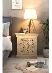 Nachtkommode Sit "Massiver Nachttisch aus recyceltem Mango‑Altholz", beige (natur), B:60cm H:65cm T:40cm, Massivholz, Recyceltes Altholz, Sideboards, Nachtkommode, Massiver Nachttisch aus recyceltem Mango‑Altholz