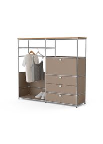 Tchibo - &raquo;Cn3&laquo; f&eacute;m kom&oacute;d fa felső lappal, 1 akaszt&oacute;r&uacute;ddal, 1 ajt&oacute;val &eacute;s 3 fi&oacute;kkal, sz&uuml;rk&eacute;sbarna