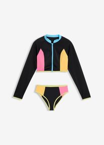 bonprix Hossz&uacute; ujj&uacute; bikini (2-r&eacute;szes szett), fekete, 128/134