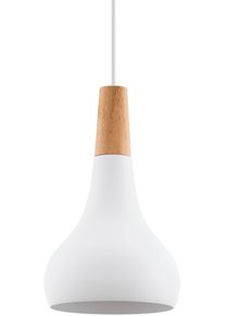 Eglo H&auml;ngeleuchte "SABINAR", braun (wei&szlig;, holz), 1, &Oslash; 18cm, 1 Stk., Leuchten, H&auml;ngeleuchte, Esszimmer, Flur, H110 x &Oslash;18 cm, 1X40W exkl., H&auml;ngeleuchte