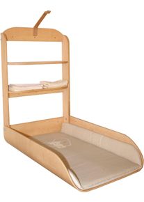 Wickelregal Roba "Wandwickelregal klappbar, inkl. Wickelunterlage Liebhab&auml;r", Baby, beige (natur), Wickeltische Wickelregal, zur Montage an die Wand