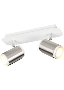 Trio LEUCHTEN Deckenstrahler "GILLAN, Spot 2-flammig, exkl 2x GU10 max 10W, 30x16x12 cm (B/H/T)", silberfarben, 2, H: 16cm, 1 Stk., Leuchten, als Wandstrahler oder Deckenstrahler montierbar, Spots schwenkbar, Deckenstrahler