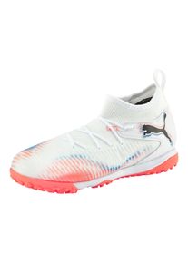 Fu&szlig;ballschuh Puma "FUTURE 8 MATCH TT + MID JR", Kinder, Gr. 38,5, wei&szlig; (Puma wei&szlig;, Puma schwarz, glowing rot), Synthetik, Schuhe Fu&szlig;ballschuh, f&uuml;r synthetische Hartpl&auml;tze, f&uuml;r Jugendliche