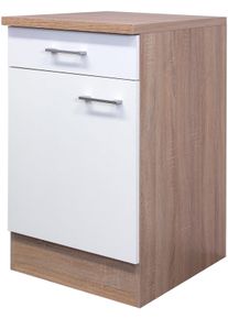 Unterschrank Flex-Well "Samoa", wei&szlig; (wei&szlig;, sonoma eiche), B:50cm H:85cm T:57cm, Holzwerkstoff, Schr&auml;nke, Unterschrank, (B x H x T) 50 x 85 x 60 cm