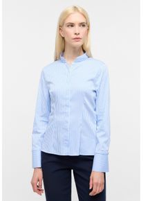 Hemdbluse Eterna "FITTED", Damen, Gr. 46, blau, 69% Baumwolle, 4% Elasthan, 27% Polyamid, schmal, Blusen Hemdbluse