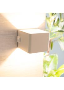 Brilliant Au&szlig;en-Wandleuchte "Iseo - portable Akkuleuchte inkl. Magnetplatte", wei&szlig; (mattwei&szlig;), 1, H: 8cm, 1 Stk., Leuchten, Akku, 300 lm, 3000 K, USB, schwarz, mobile Au&szlig;enlampe, Wandlampe, Au&szlig;en-Wandleuchte
