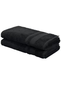 Saunatuch OTTO HOME "Vanessa, 2 Saunat&uuml;cher, 80x200cm, in Standard- und Premium-Qualit&auml;t", schwarz, B:80cm L:200cm, Walkfrottee, Obermaterial: 100% Baumwolle, Handt&uuml;cher, Saunatuch, Handt&uuml;cher mit Bord&uuml;re, 100% Baumwolle, einfarbig, weich