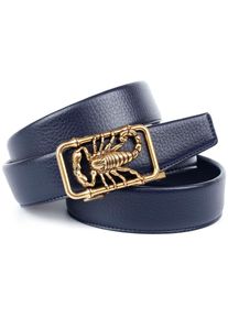 Lederg&uuml;rtel Anthoni Crown, Herren, Gr. 95, blau (dunkelblau), Leder, unifarben, G&uuml;rtel Lederg&uuml;rtel, mit Skorpion Motivschlie&szlig;e