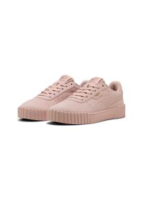 Sneaker Puma "CARINA 30 SD", Damen, Gr. 40,5, rosa (rose quartz, Puma gold), Leder, unifarben, Schuhe Sneaker, aus Wildleder, mit SOFTFOAM+ Einlegesohle, mit Schn&uuml;rung