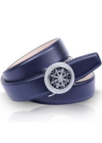 Lederg&uuml;rtel Anthoni Crown, Damen, Gr. 95, blau (dunkelblau), Leder, unifarben, G&uuml;rtel Lederg&uuml;rtel, Leicht bombiert, mit Metallic-Finish