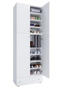 Schuhschrank Vcm "XXL Schuhschrank Kleiderschrank Schrank Lona 9f A", wei&szlig;, B:70cm T:39cm, Obermaterial: 100% Holz Wood., Schr&auml;nke, Schuhschrank