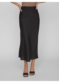 Maxirock Vila "VIELLETTE HW LONG SKIRT - NOOS", Damen, Gr. 44, schwarz, Web, Obermaterial: 100% Polyester, unifarben, Basic schmal wadenlang, R&ouml;cke Maxirock, Kunstfaser