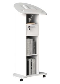 Stehpult Vcm "Holz Stehpult Rednerpult Stehtisch Rollen Redola", wei&szlig;, B:56cm T:37cm, Tische, Stehpult
