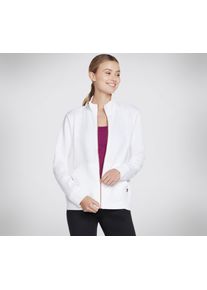 Trainingsjacke Skechers "Women's Jacket", Damen, Gr. S (36), wei&szlig; (hellwei&szlig;), Obermaterial: 60% Polyester, 36% Baumwolle, 4% Elasthan, Jacken Trainingsjacke