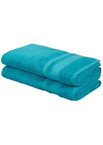 Saunatuch OTTO HOME "Vanessa, 2 Saunat&uuml;cher, 80x200cm, in Standard- und Premium-Qualit&auml;t", blau (t&uuml;rkis), B:80cm L:200cm, Walkfrottee, Obermaterial: 100% Baumwolle, Handt&uuml;cher, Saunatuch, Handt&uuml;cher mit Bord&uuml;re, 100% Baumwolle, einfarbig, weich