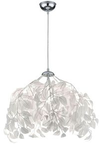 REALITY LEUCHTEN Kronleuchter "Leavy", wei&szlig; (wei&szlig; nickel), 1, &Oslash; 38cm H: 150cm, 1 Stk., Leuchten, H&auml;ngelampe Blatt Design, Pendelleuchte exkl 1xE27 max 28W, Kronleuchter