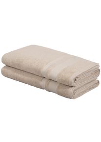 Saunatuch OTTO HOME "Vanessa, 2 Saunat&uuml;cher, 80x200cm, in Standard- und Premium-Qualit&auml;t", beige (creme), B:80cm L:200cm, Walkfrottee, Obermaterial: 100% Baumwolle, Handt&uuml;cher, Saunatuch, Handt&uuml;cher mit Bord&uuml;re, 100% Baumwolle, einfarbig, weich, Topseller
