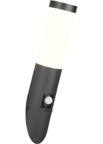 Trio LEUCHTEN Au&szlig;en-Wandleuchte "TrioTO, Outdoor Wandlampe Edelstahl, Wandfackel exkl 1x E27 max 25W", schwarz matt, 1, H: 39cm, 1 Stk., Leuchten, r&ouml;hrenf&ouml;rmige Hauswand Beleuchtung, Bewegungsmelder, IP44 39cm hoch, Au&szlig;en-Wandleuchte