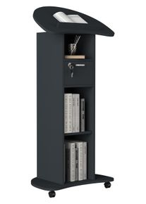 Stehpult Vcm "Holz Stehpult Rednerpult Stehtisch Rollen Redola", schwarz (anthrazit), B:56cm T:37cm, Tische, Stehpult