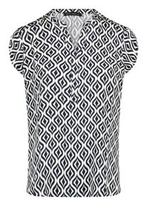 Schlupfbluse Betty Barclay "Schlupfbluse kurzarm", Damen, Gr. 46, blau (dunkelblau, wei&szlig;), Obermaterial: 100% Viskose CV., Blusen Schlupfbluse