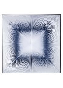 Leinwandbild Gilde "Bild quadratisch Spy", blau (farbe rahmen: schwarz, farbe bild(er): schwarz, wei&szlig;), B:80cm H:80cm T:4cm, Kunststoff, Bilder, Leinwandbild