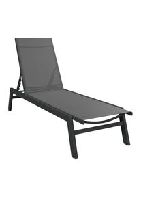 Ambia Garden Sonnenliege, Anthrazit, Metall, Textil, 55x92x164 cm, R&uuml;ckenlehne verstellbar, Gartenm&ouml;bel, Balkonm&ouml;bel, Balkonliegen