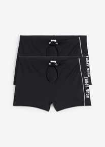 Badshorts (2-pack) - svart - storlek 176/182 - bonprix